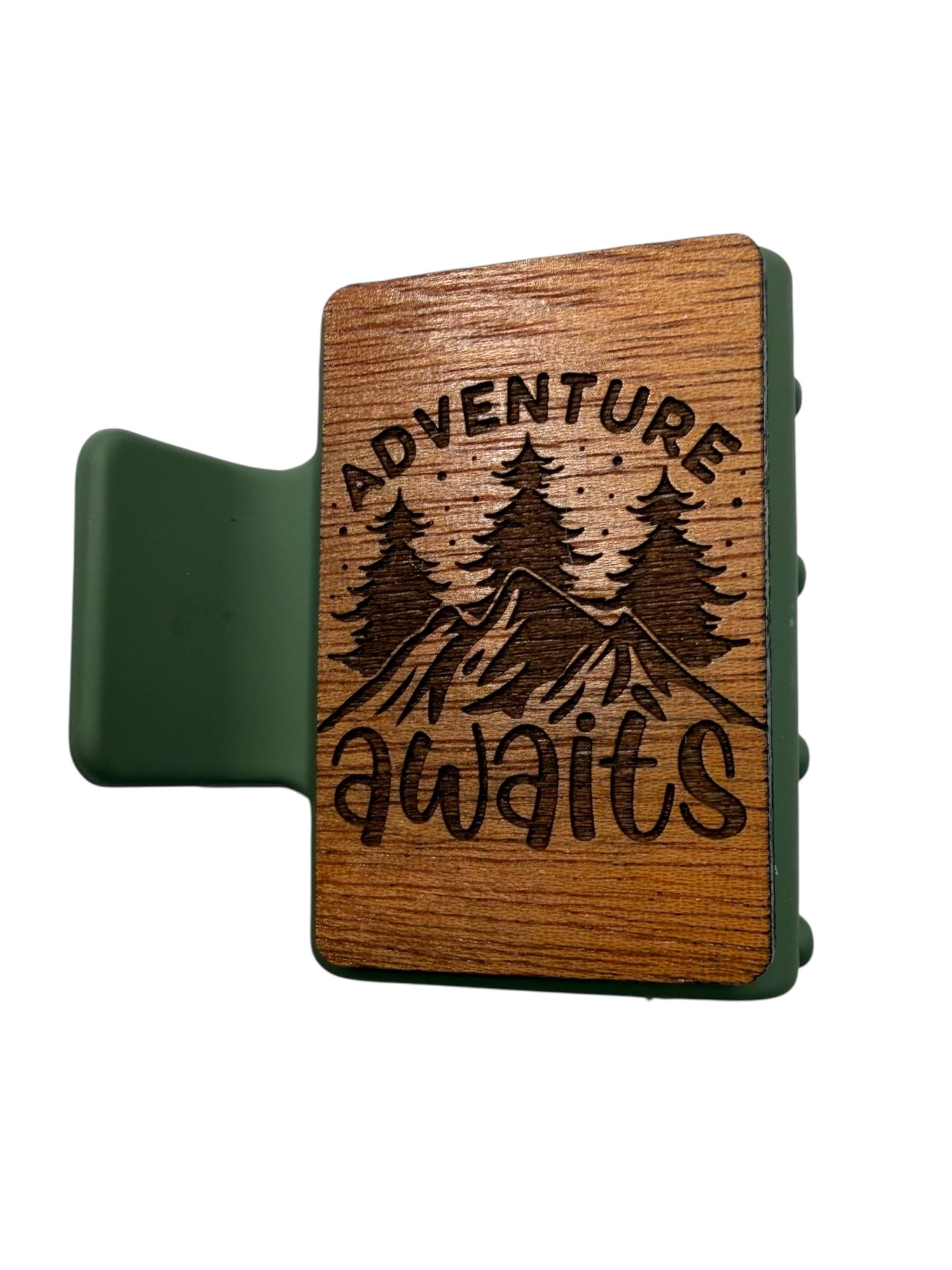 Adventure Awaits - Small Engraved Hair Claw
