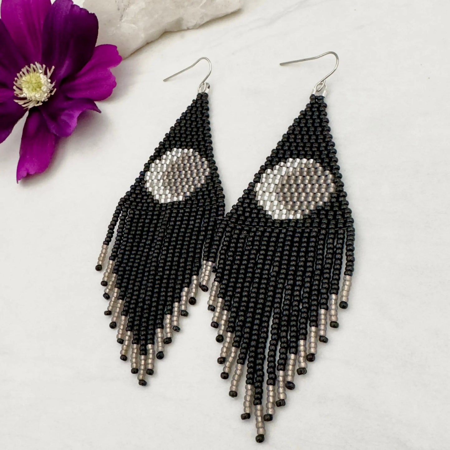 Eclipse moon Beaded Earrings Andrea