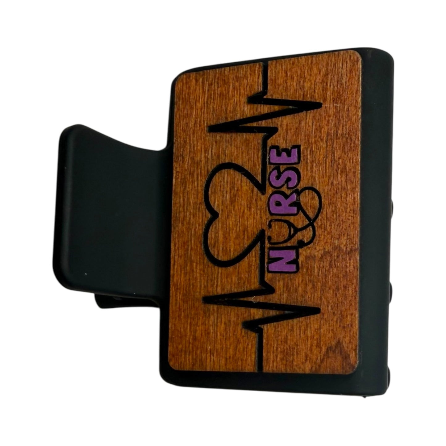 Nurse Engraved Wooden Hair Clip