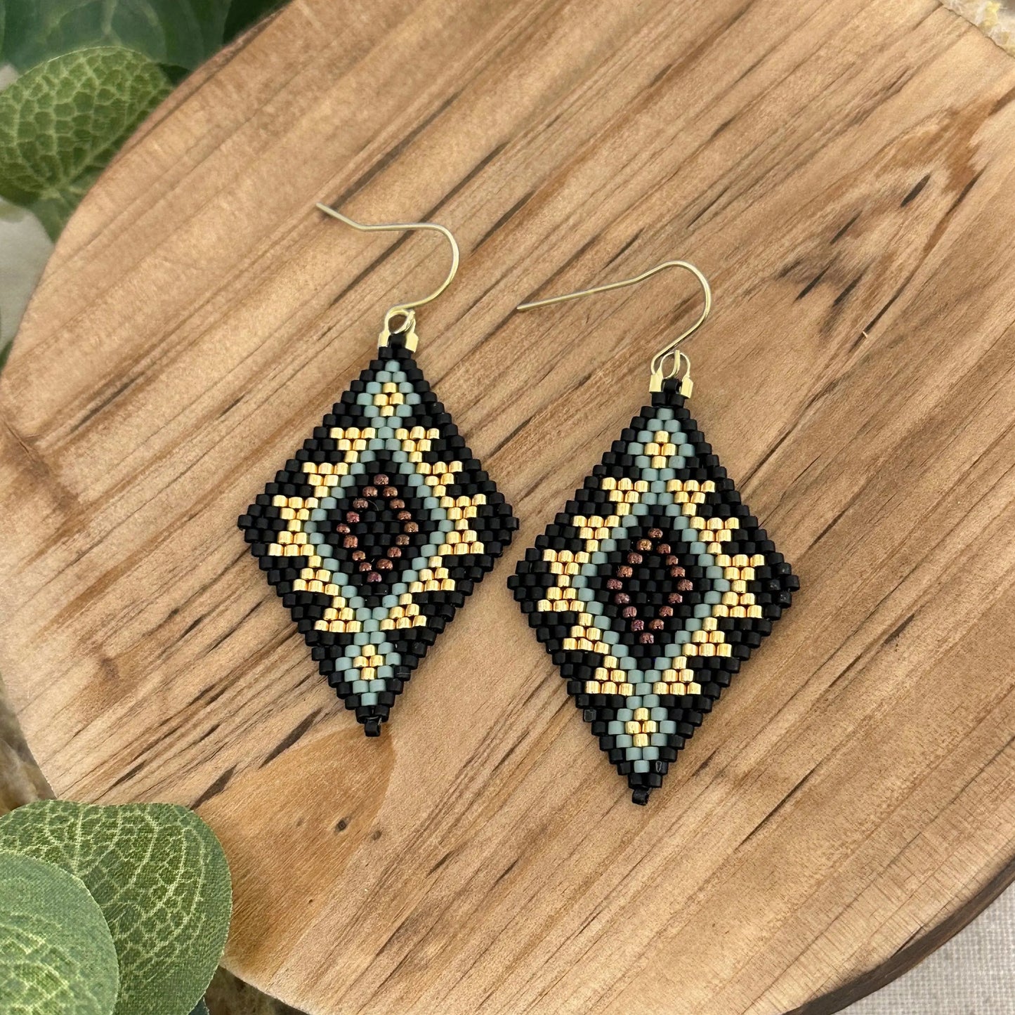 Marsi Beaded diamond Earrings - Southwestern Charm