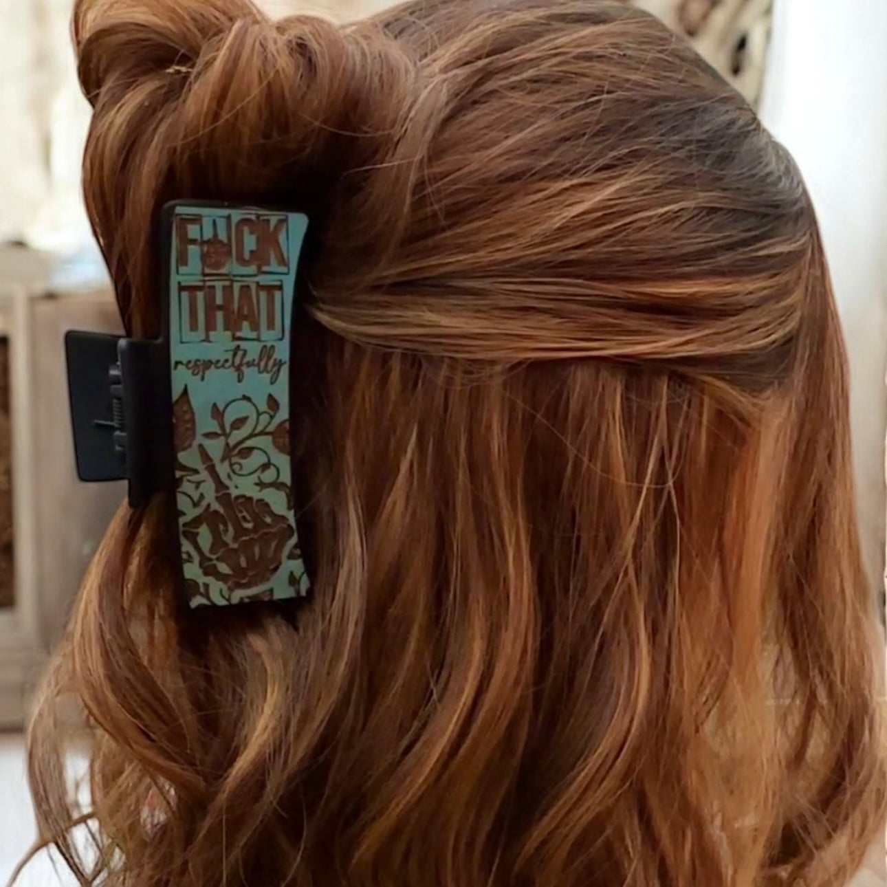 F*ck That Respectfully Hair Wood Claw Clip