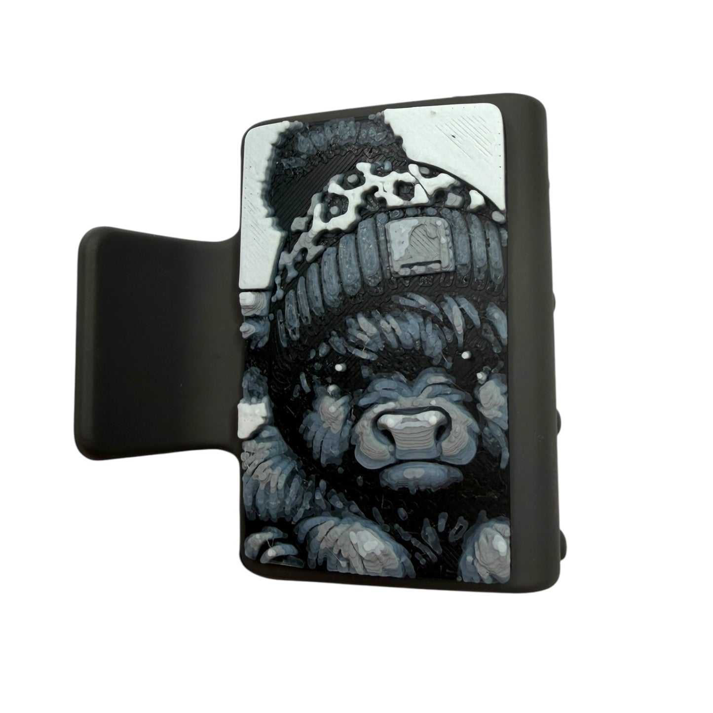 Cow w/Leopard Hat Small Claw Clip