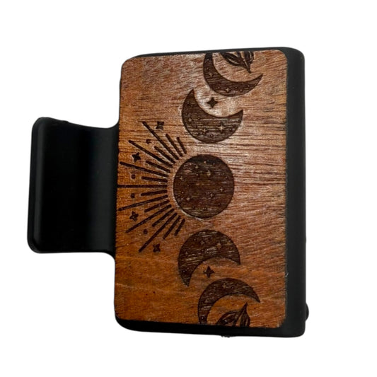 Moon Phase Engraved Hair Claw Clip - Small