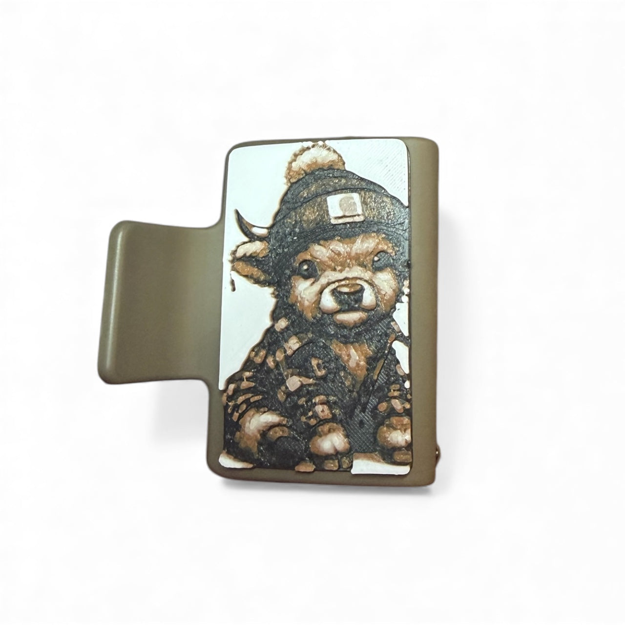 Cow Flannel Small Hair Claw Clip