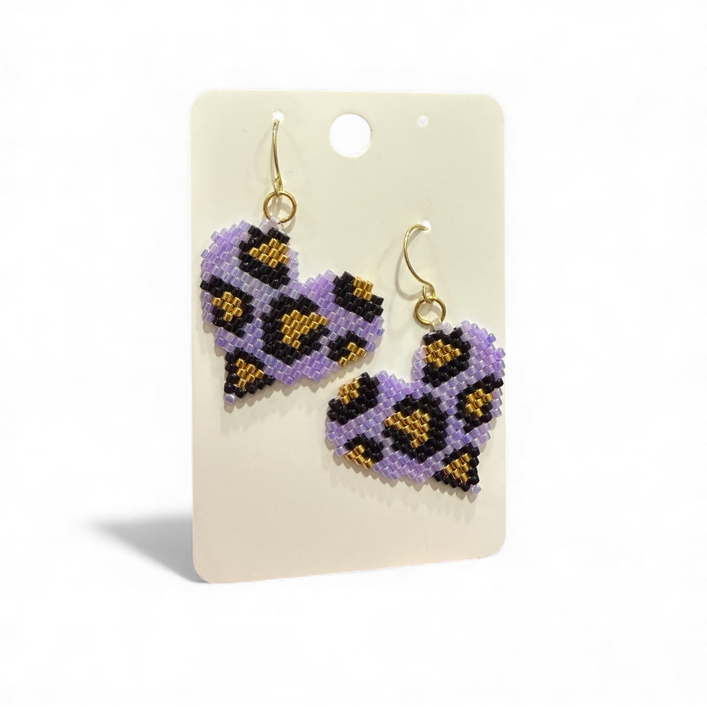 Amore Cheetah Heart Earrings