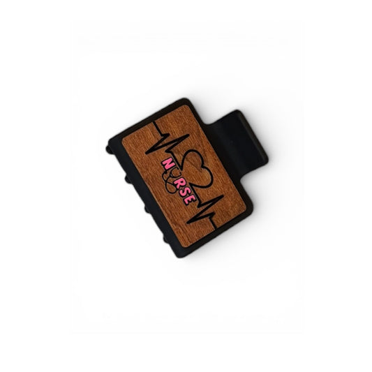 Nurse Engraved Wooden Hair Clip