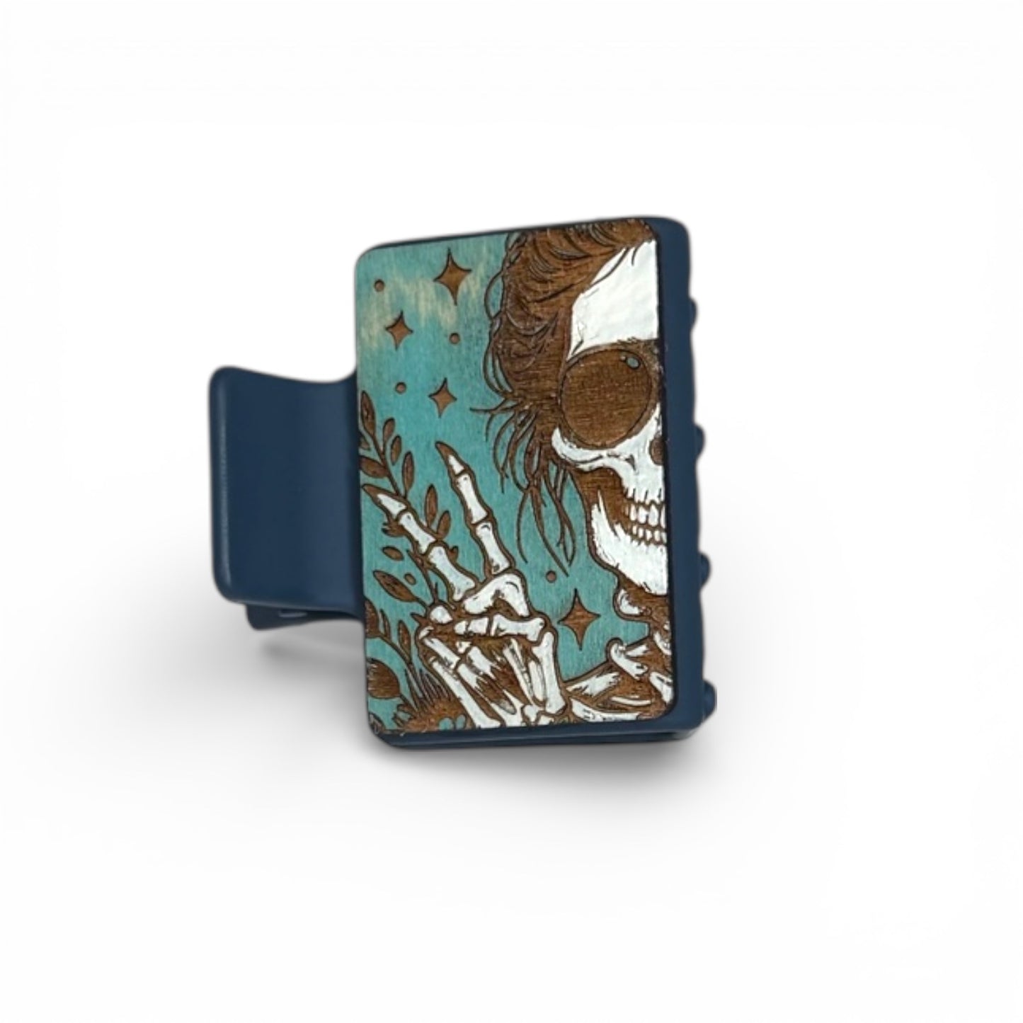 Skeleton Peace 2” Hair Claw Clip