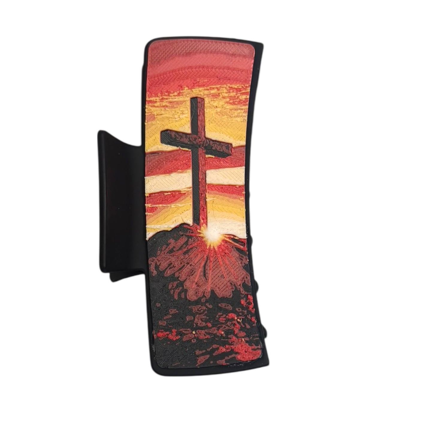 Sunrise Cross Hair Claw Clip - Large 4"