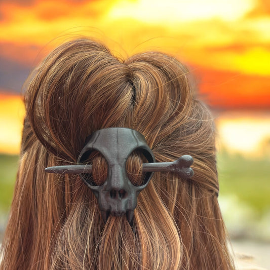 Cat Skull 3D Printed Hair Pin