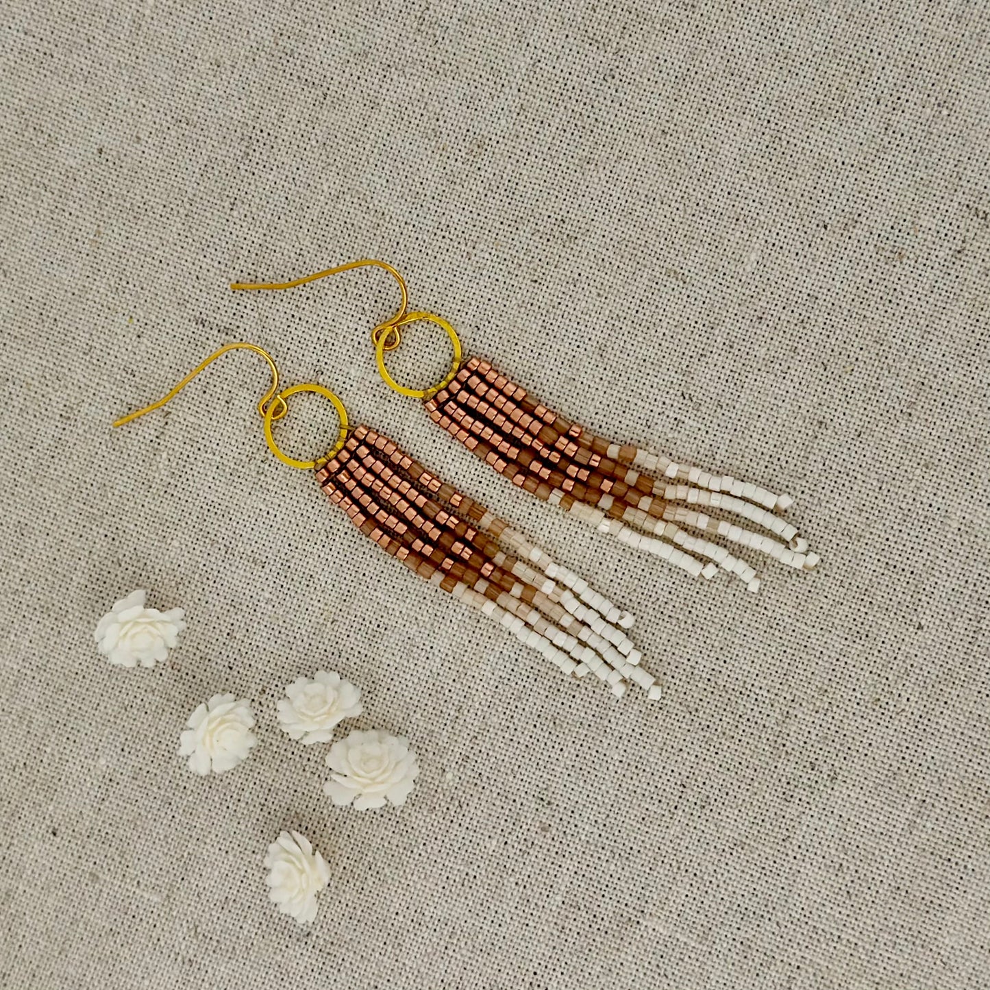 Penny beaded earrings