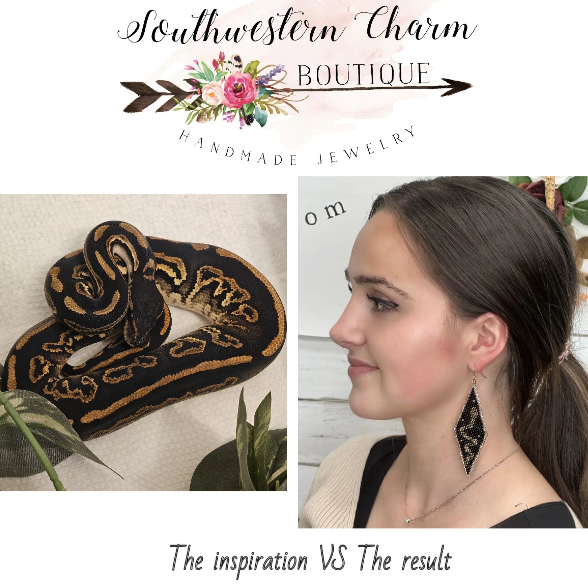 Serpent Beaded Earrings Andrea