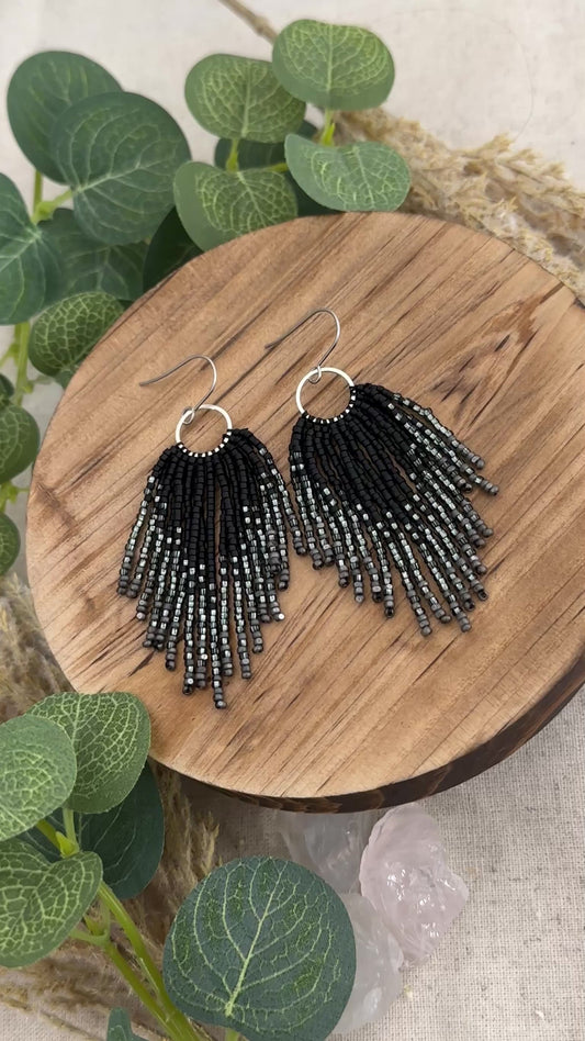Sable beaded earring