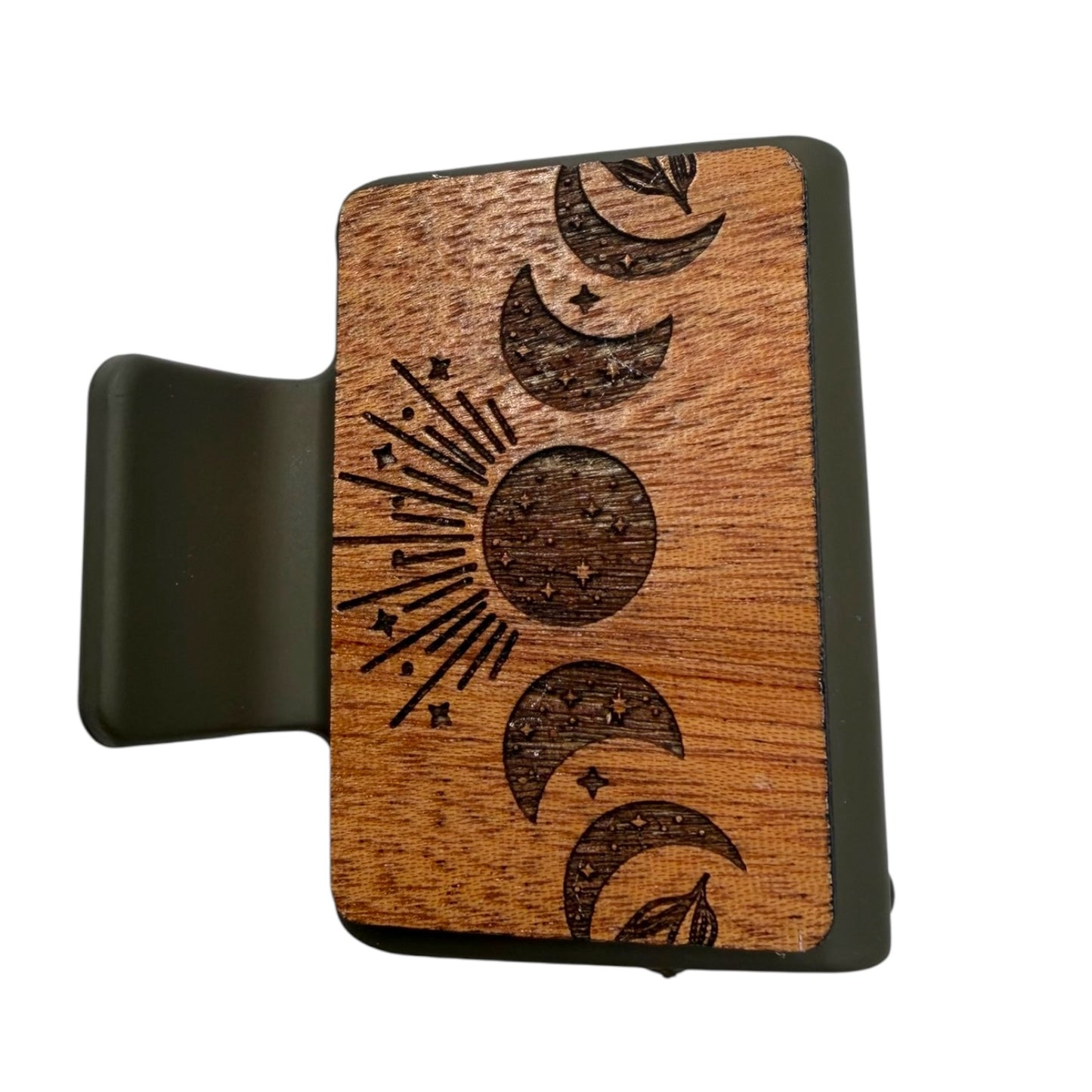 Moon Phase Engraved Hair Claw Clip - Small