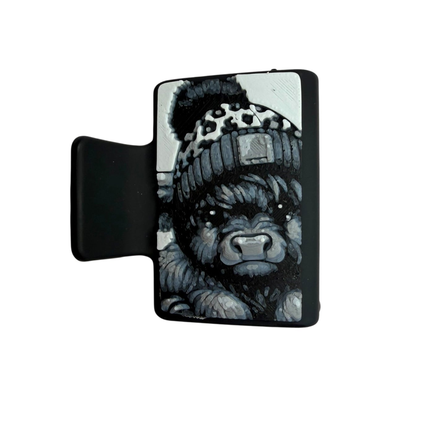 Cow w/Leopard Hat Small Claw Clip