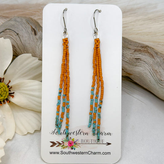 Gemma Tassel Beaded Earrings