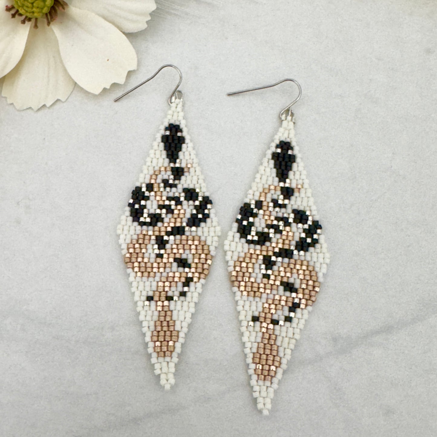 Twin Serpent Beaded Earrings