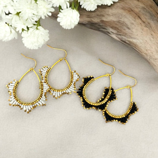 Beaded teardrop earrings