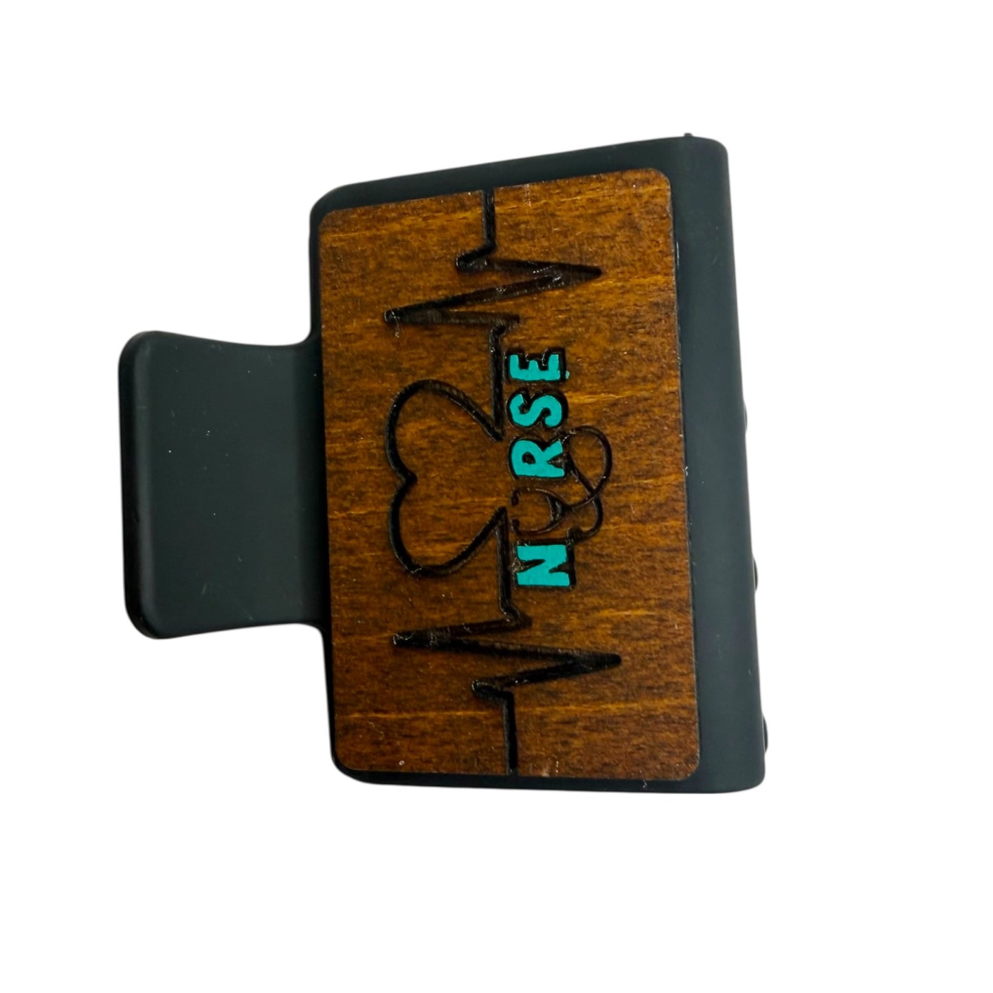 Nurse Engraved Wooden Hair Clip