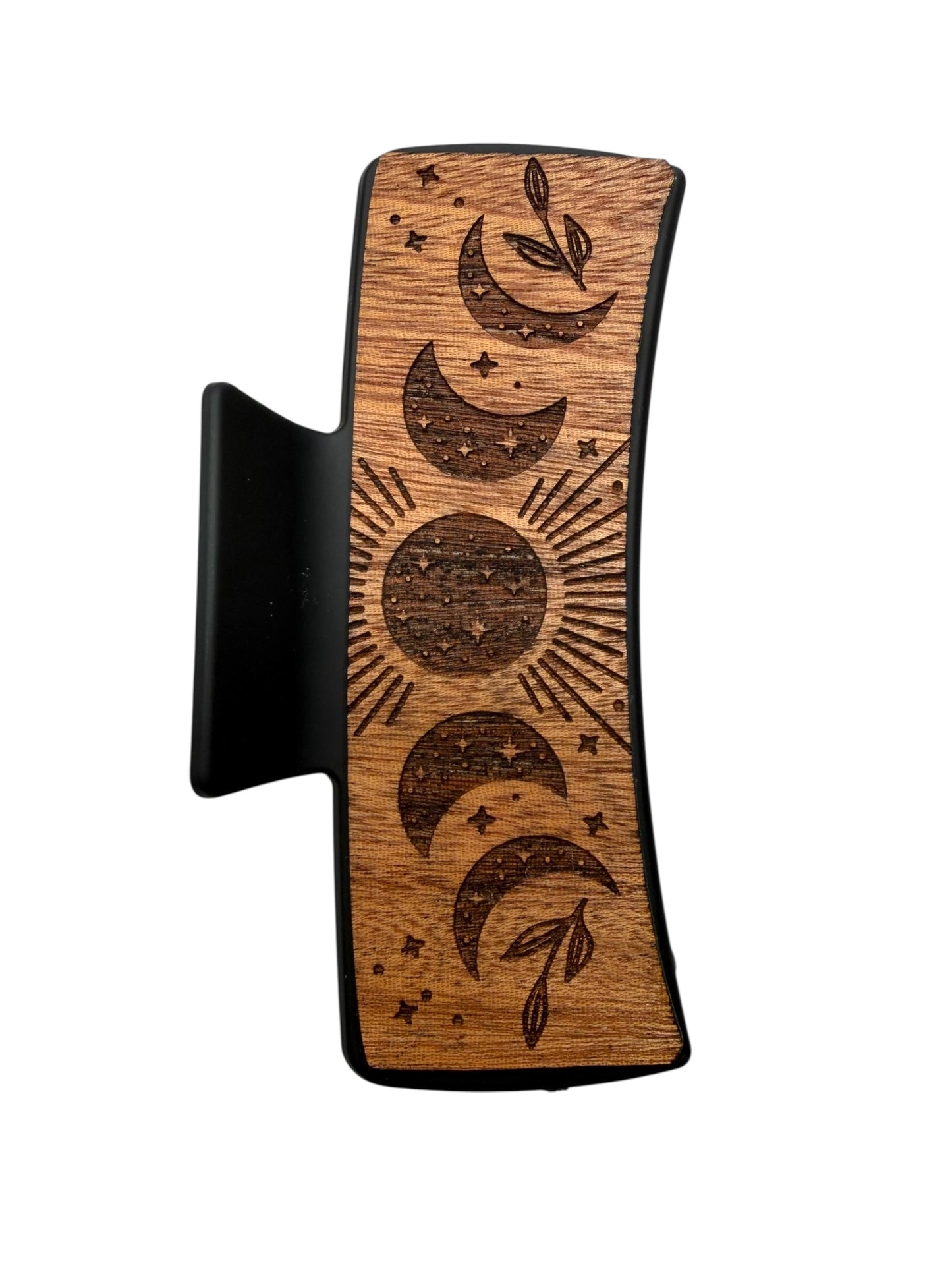Moon Phase Engraved Hair Claw Clip - Large