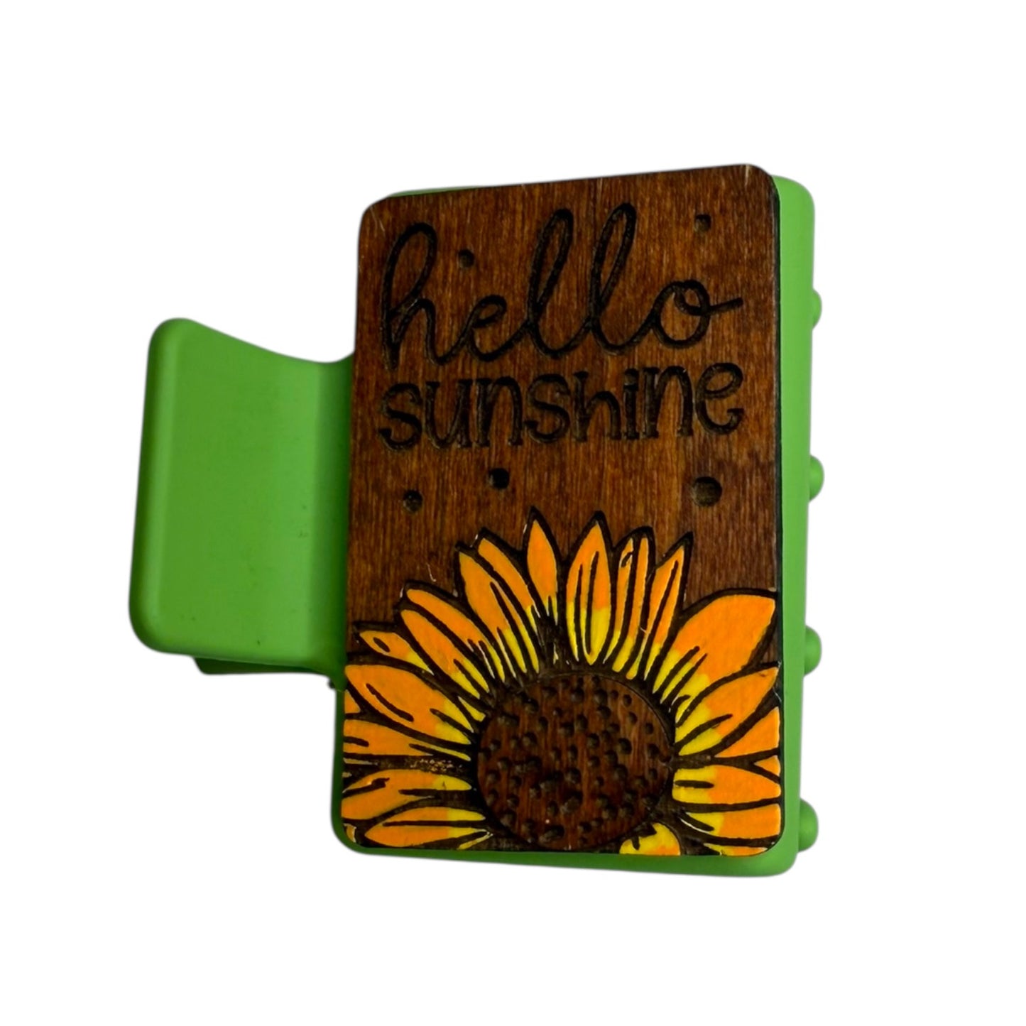 Hello Sunshine Wooden Claw Clip - Small
