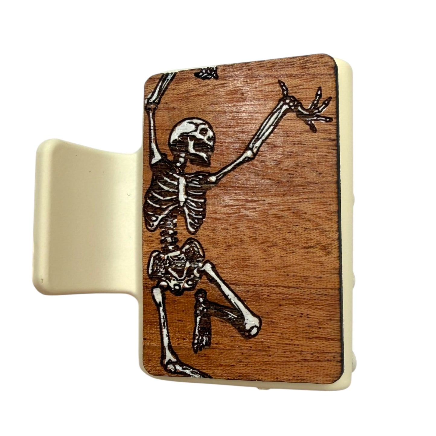 Skeleton Painted - Small Engraved Hair Claw