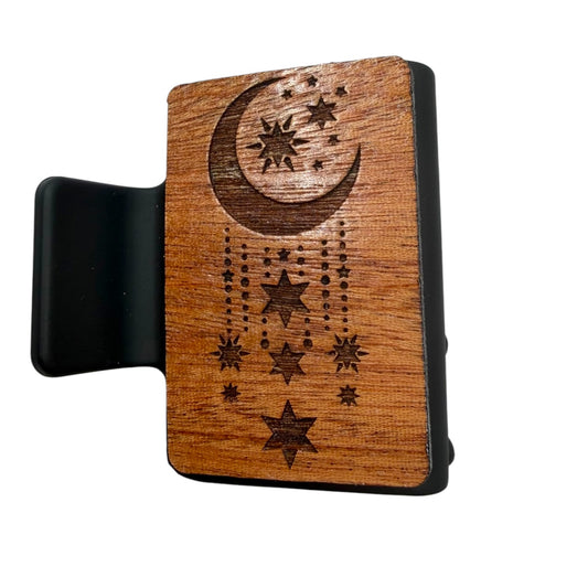 Moon 02  - Small Engraved Hair Claw
