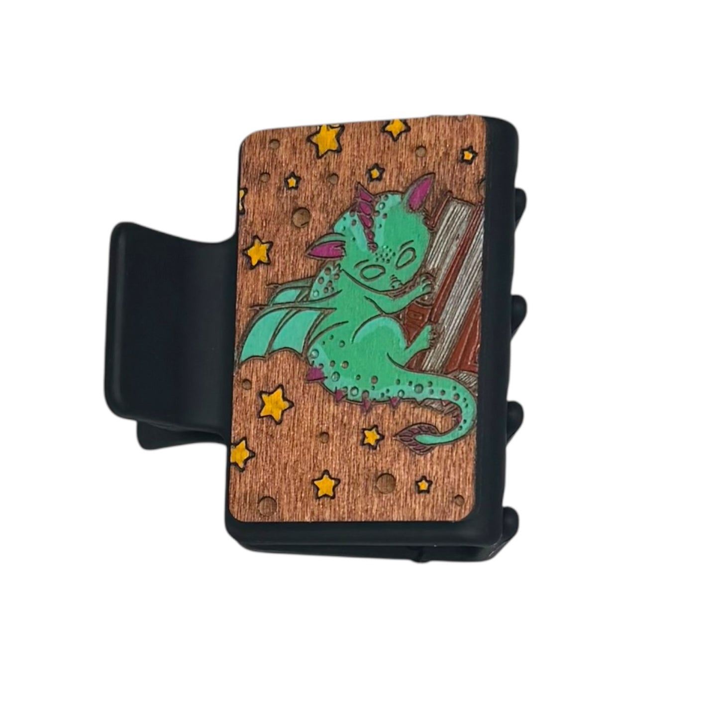 Book Dragon Painted Hair Claw - Small