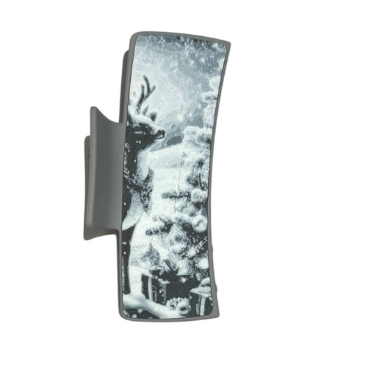 Reindeer Christmas Hair Claw Clip - Large 4”