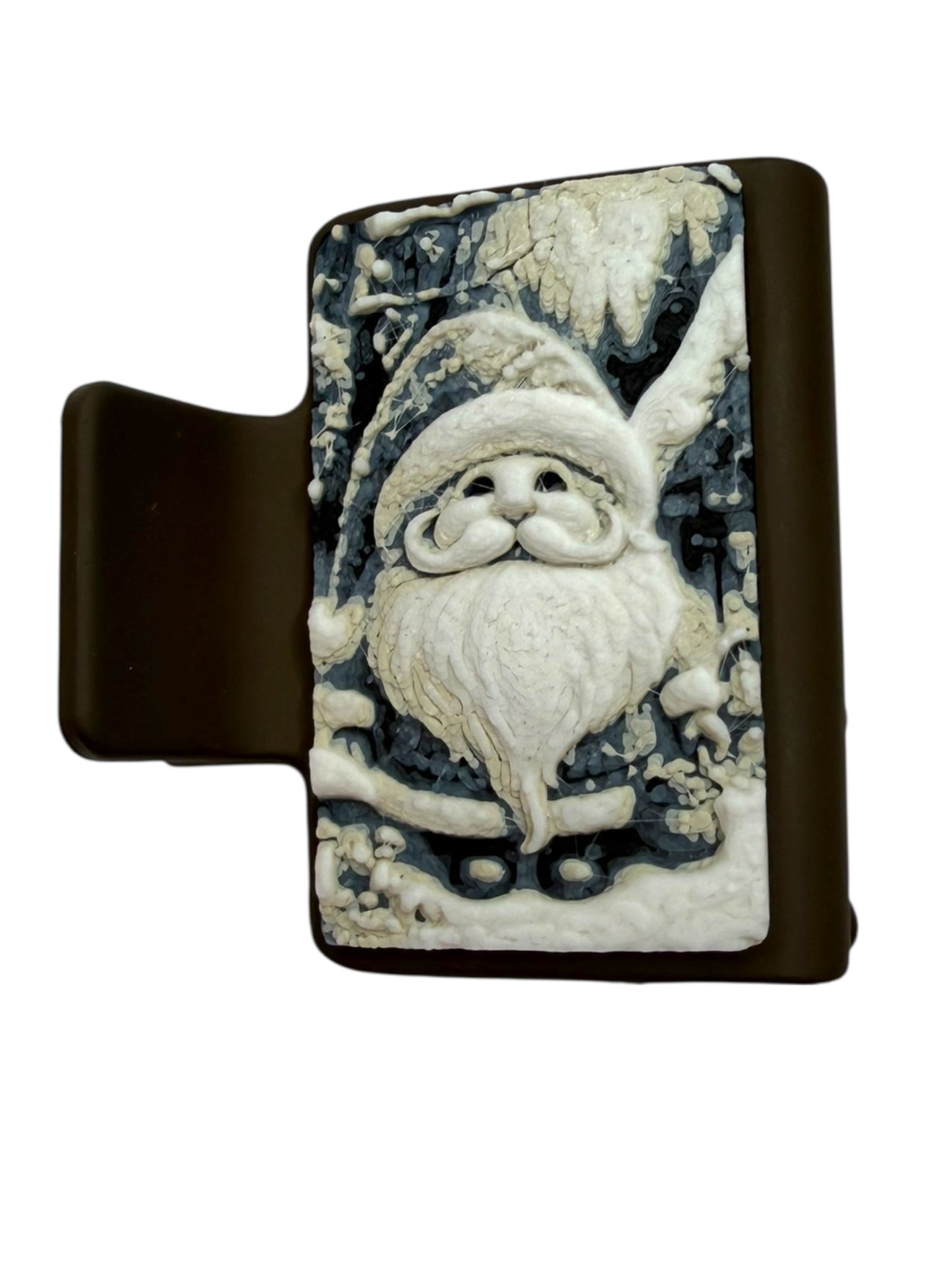 Santa Gnome Small Hair Claw Clip 2"