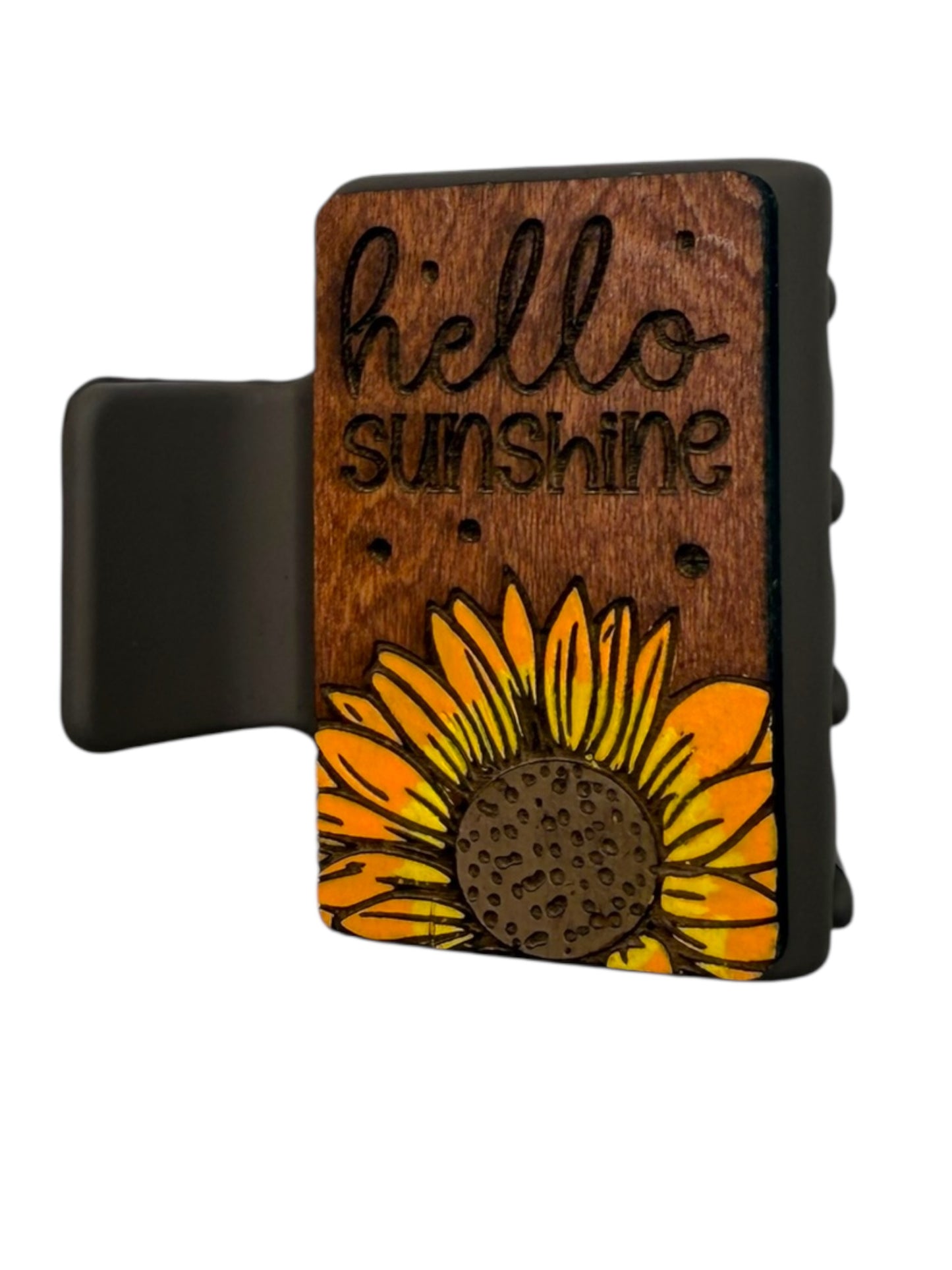 Hello Sunshine Wooden Claw Clip - Small