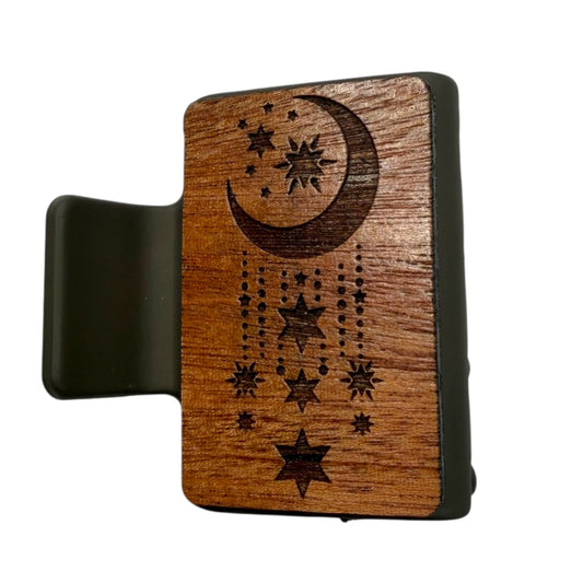 Moon 02  - Small Engraved Hair Claw