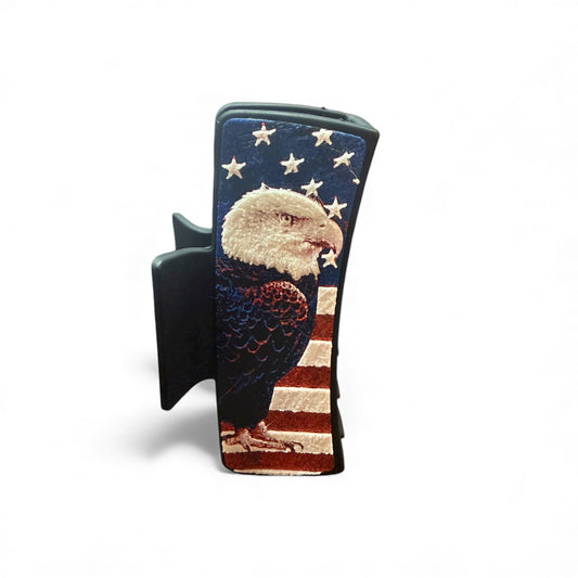 Eagle with Flag Hair Claw Clip Large 4"