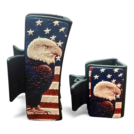 Eagle with Flag Hair Claw Clip