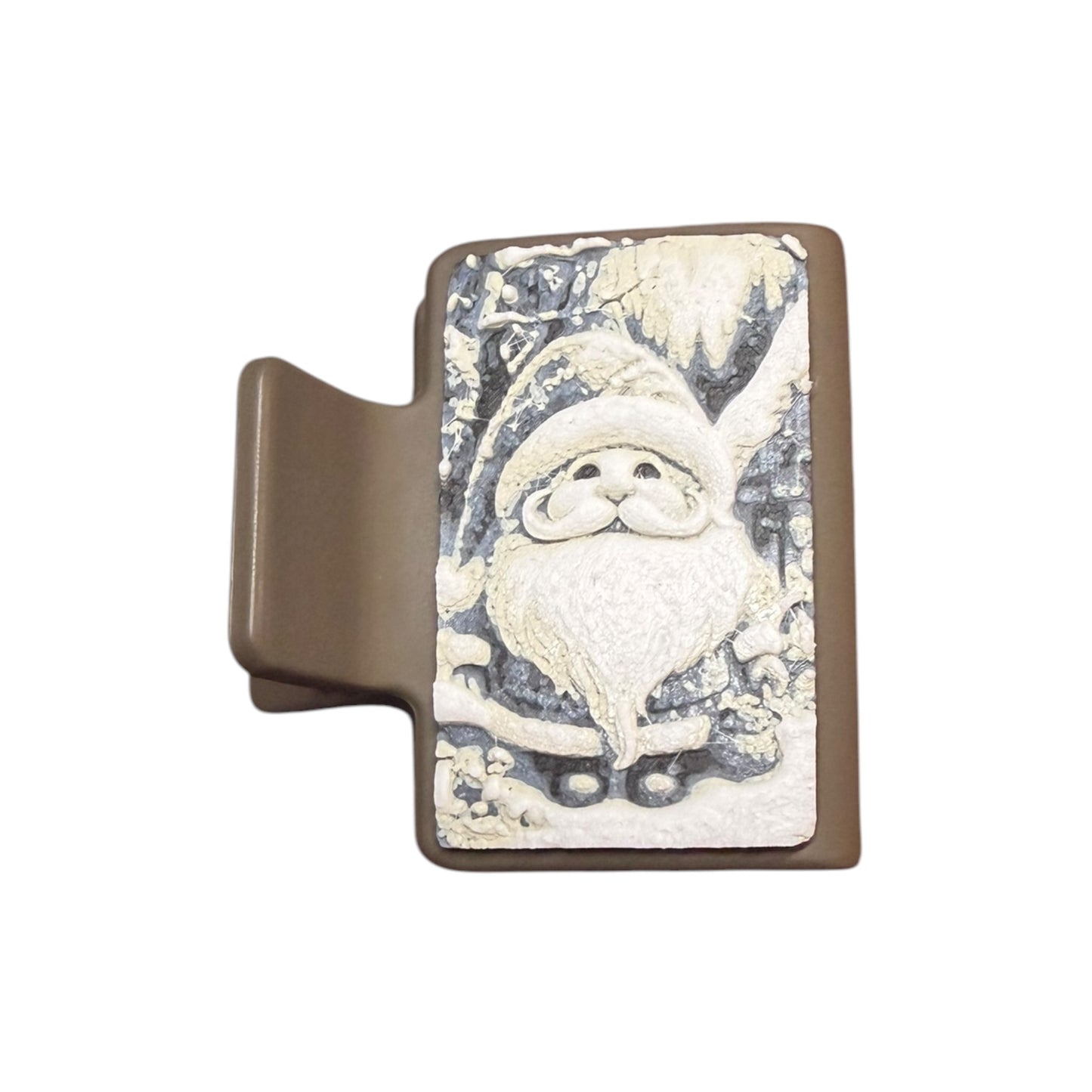 Santa Gnome Small Hair Claw Clip 2"