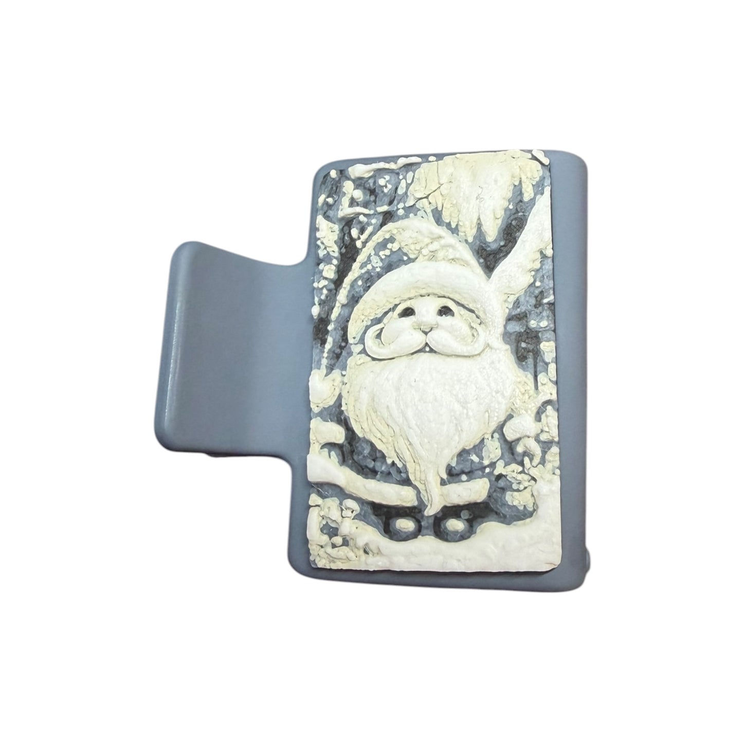 Santa Gnome Small Hair Claw Clip 2"