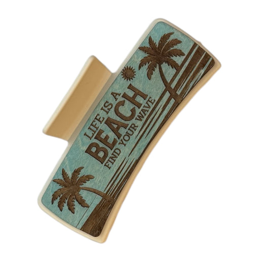 Life is a Beach Claw Clip 4" Large Clip