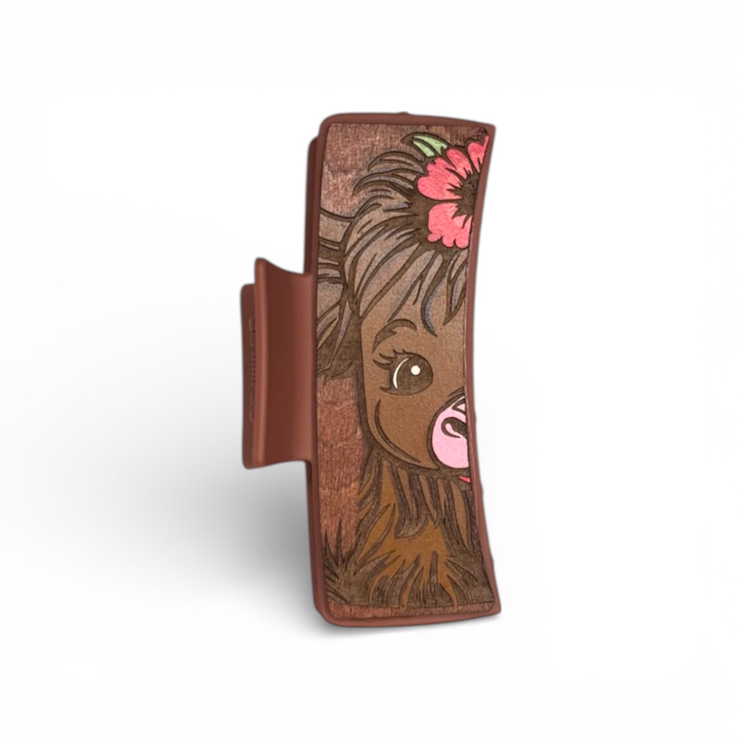Highland Cow Engraved Claw Clip