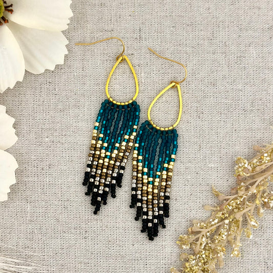 Jade beaded earrings