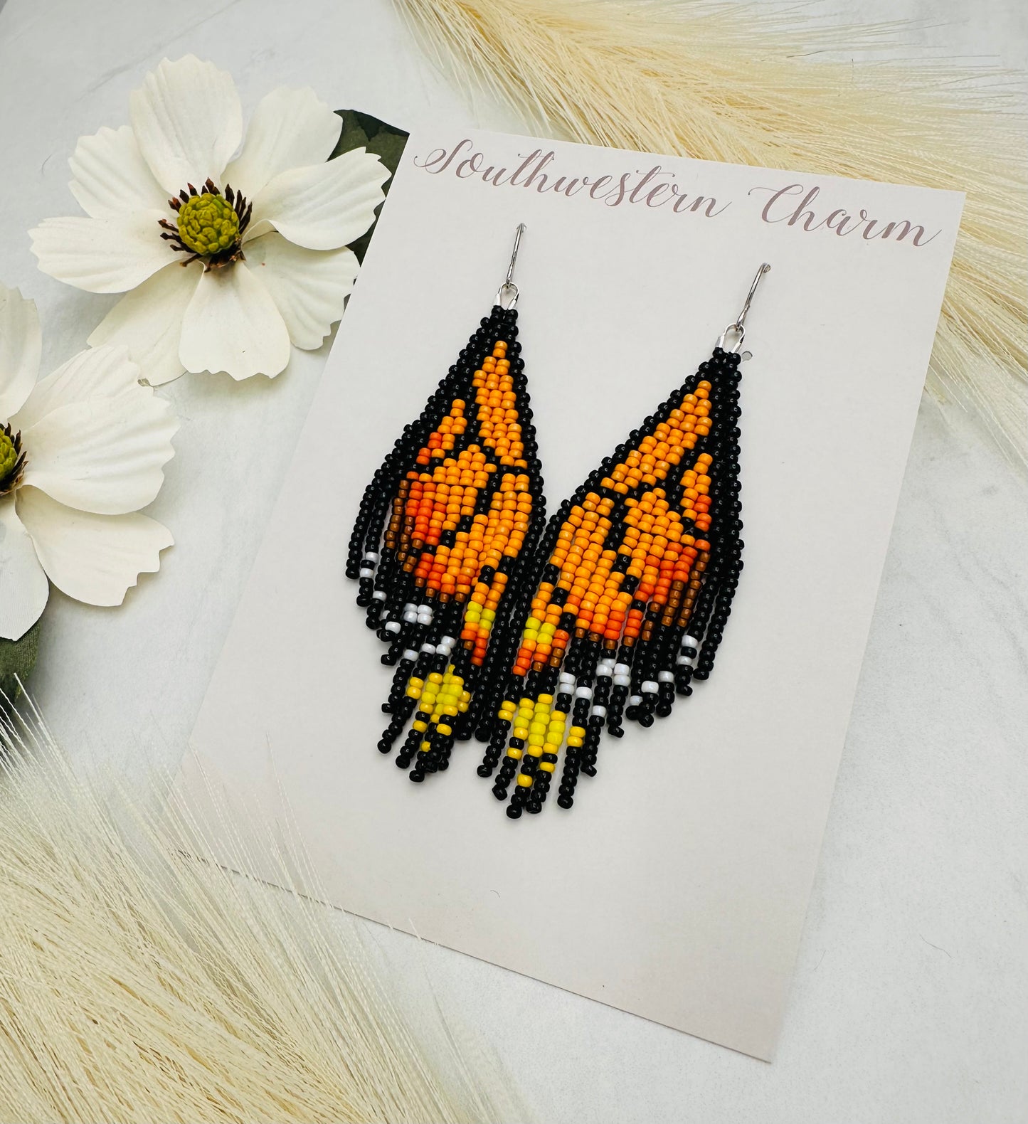 Butterfly Beaded Earrings