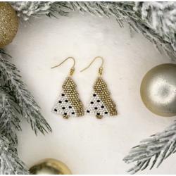 Christmas tree beaded earrings